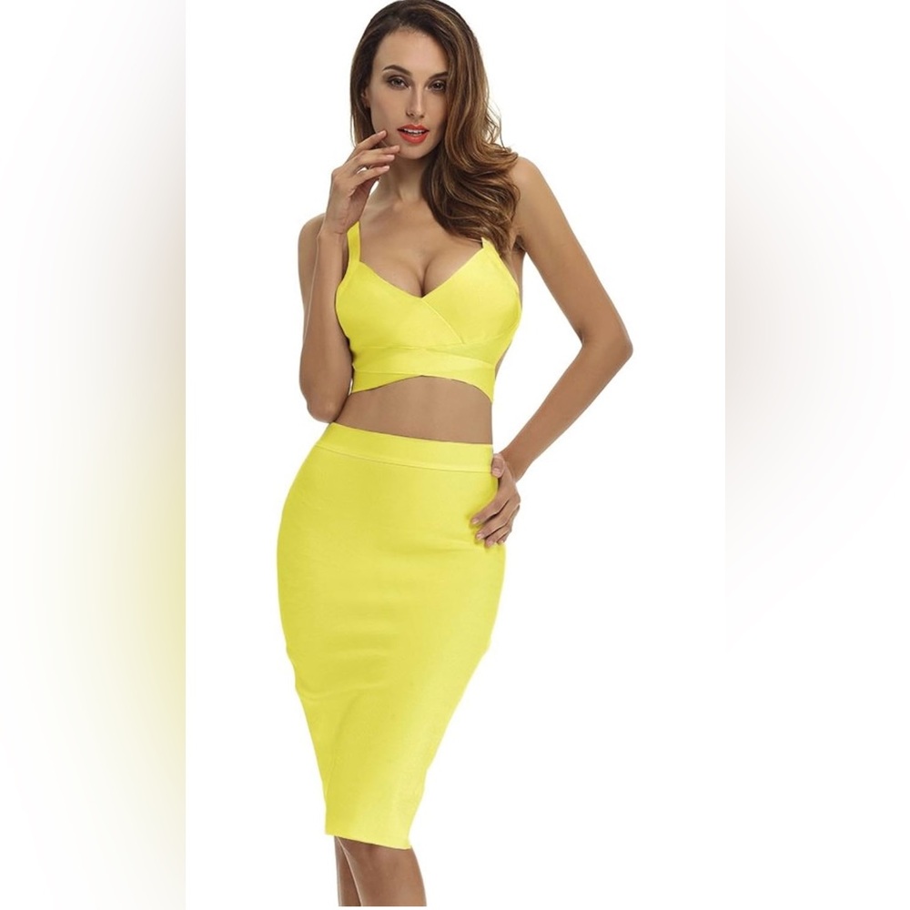 Vibrant Yellow Skirt Set